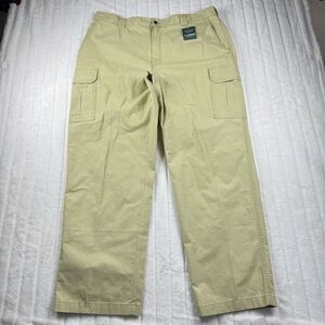 LL Bean Tropic-Weight Cargo Pants Men's 40x32 Natural Fit Comfort Yellow NWOT